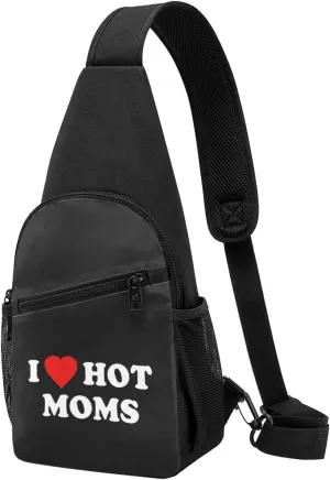 I Love Hot Moms Chest Pack Leisure Shoulder Crossbody Chest Bag