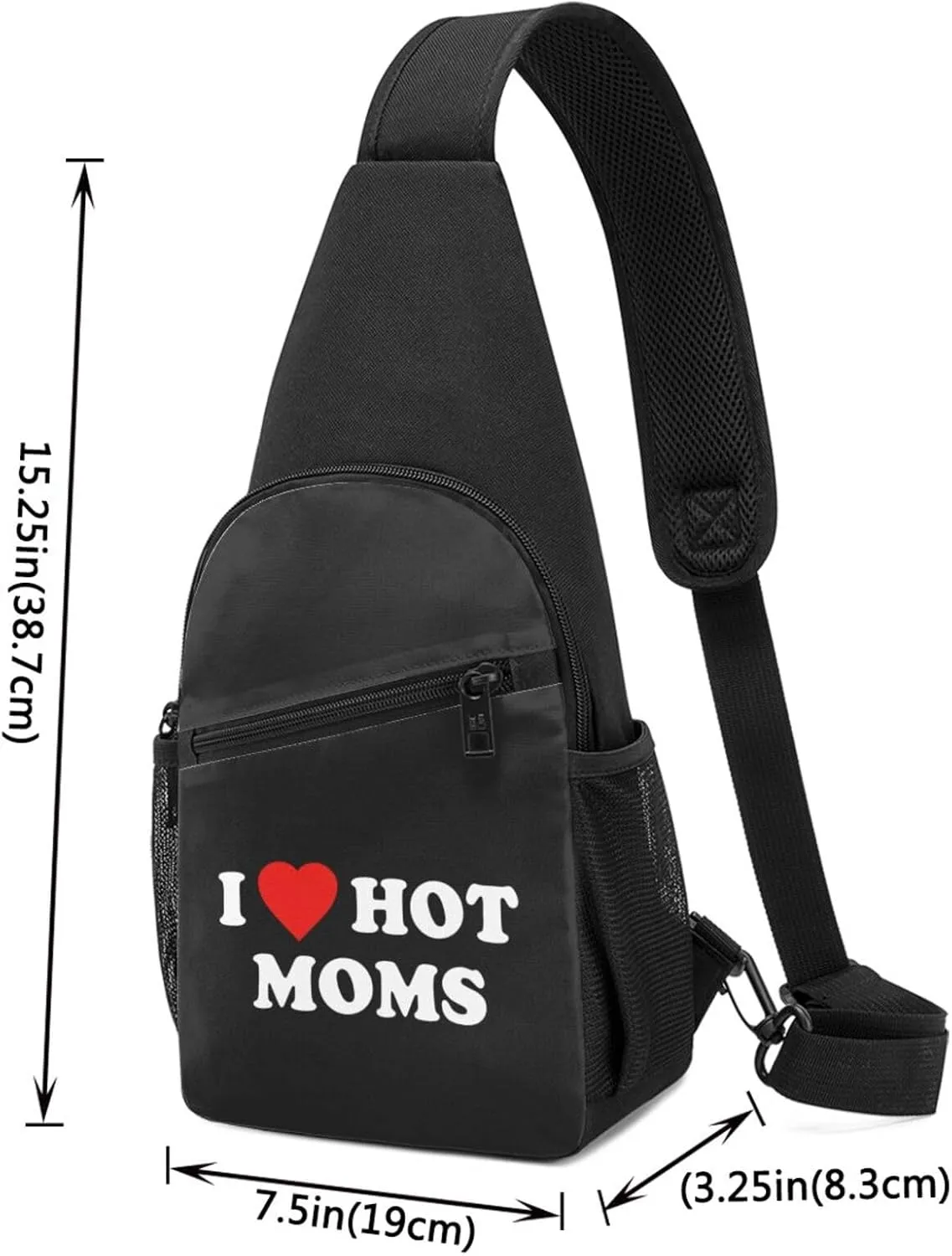 I Love Hot Moms Chest Pack Leisure Shoulder Crossbody Chest Bag
