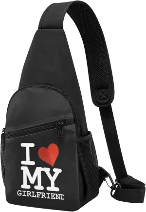 I Love My Girlfriend Chest Pack Leisure Shoulder Crossbody Chest Bag