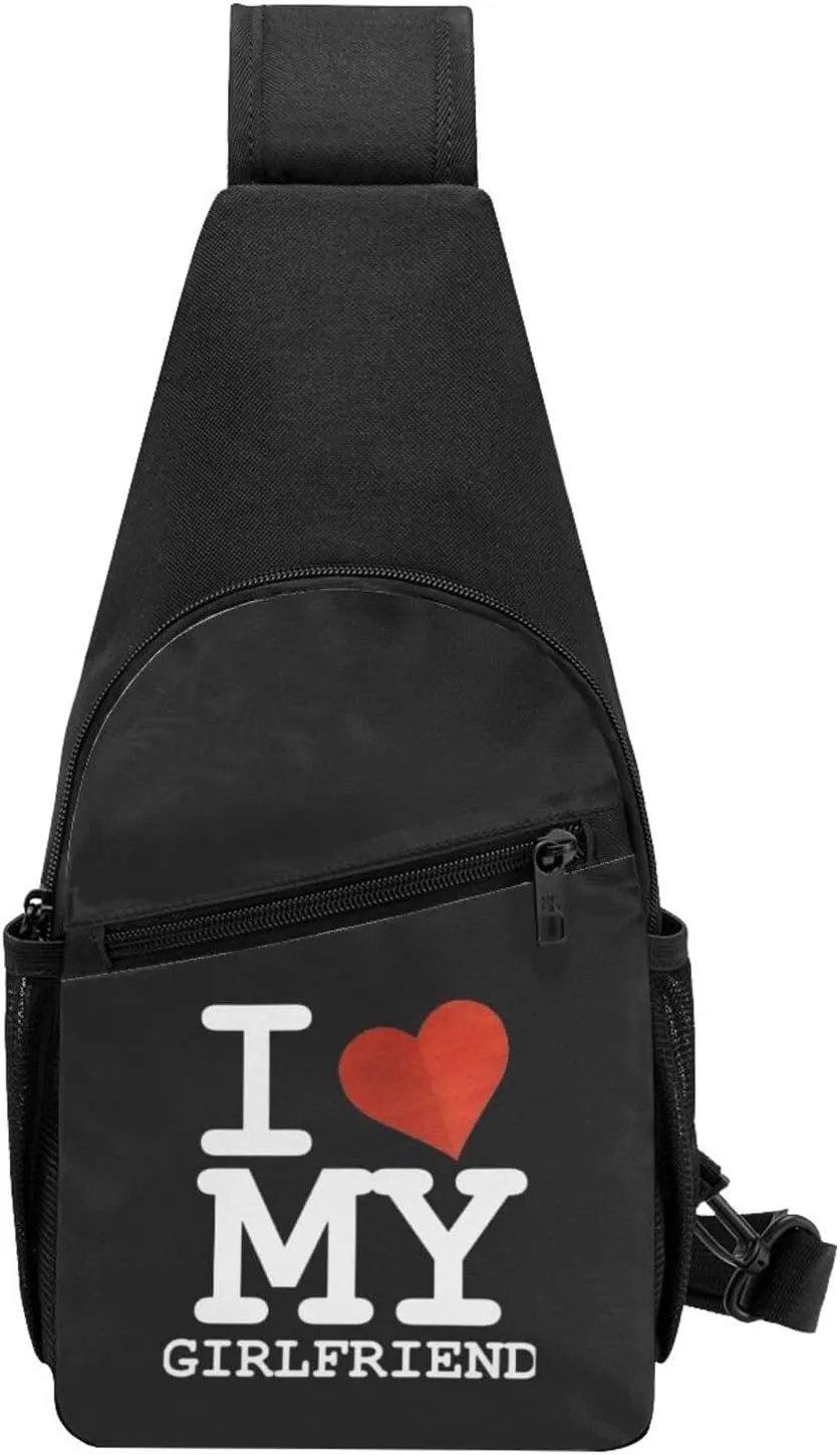 I Love My Girlfriend Chest Pack Leisure Shoulder Crossbody Chest Bag