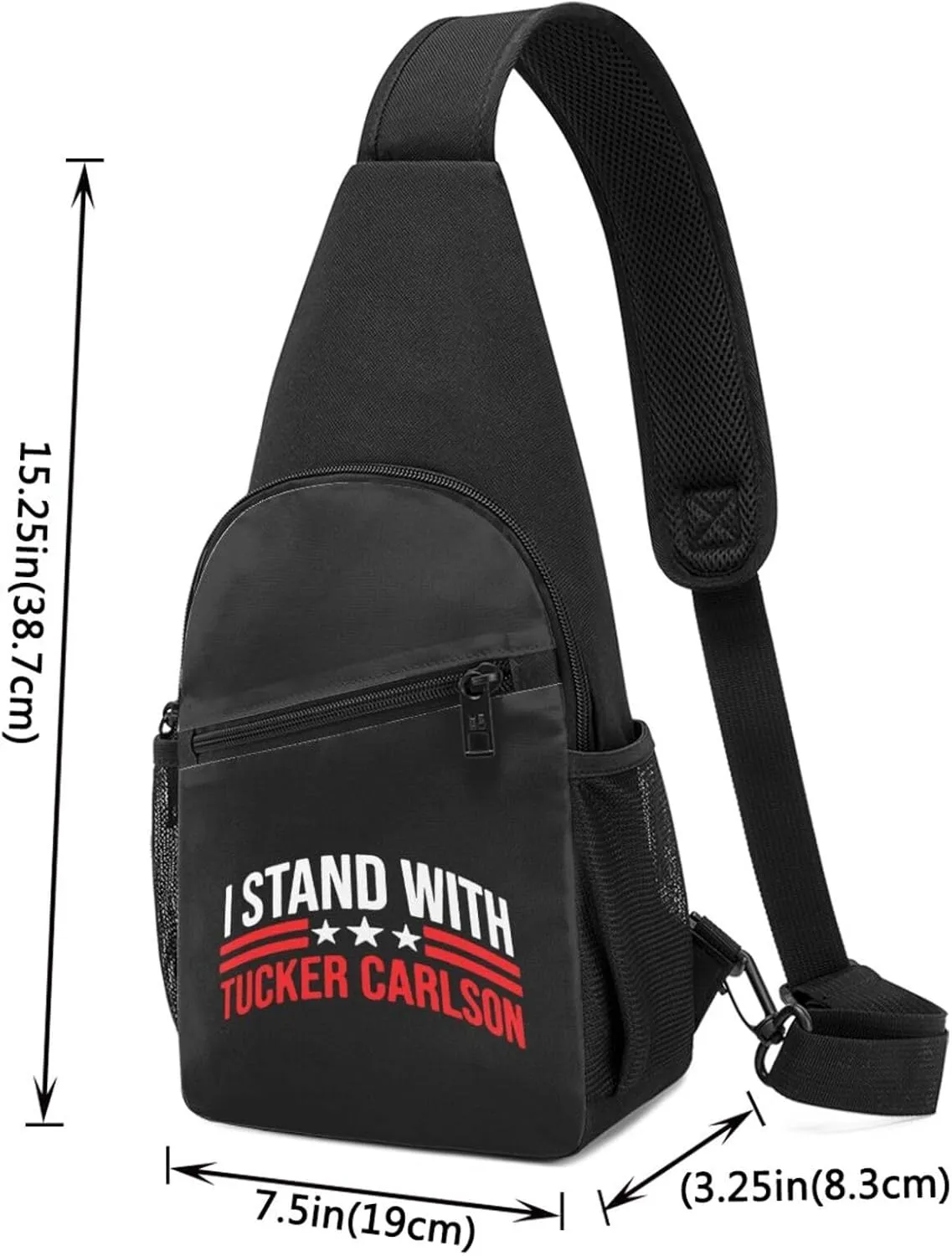 I Stand With Tucker Carlson Chest Pack Leisure Shoulder Crossbody Chest Bag