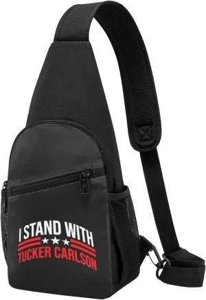 I Stand With Tucker Carlson Chest Pack Leisure Shoulder Crossbody Chest Bag