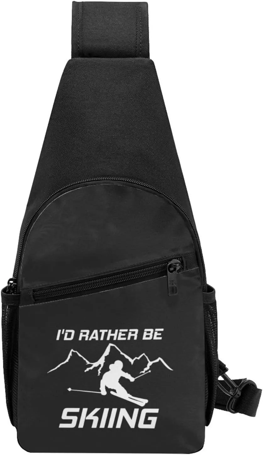 I'D Rather Be Skiing Chest Pack Leisure Shoulder Crossbody Chest Bag