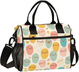 Insulated Lunch Bag Women - Cheerful Cascades Smile Lunch Box for Men, Leak Resistant, Adjustable Shoulder Strap, Durability Nylon, for Work, Travel, Outdoor Activities
