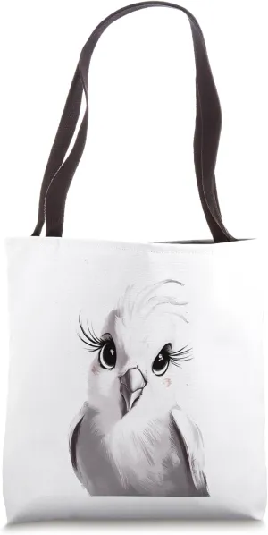 Intimidating Cockatoo Glare Funny Bird Face Design Tote Bag