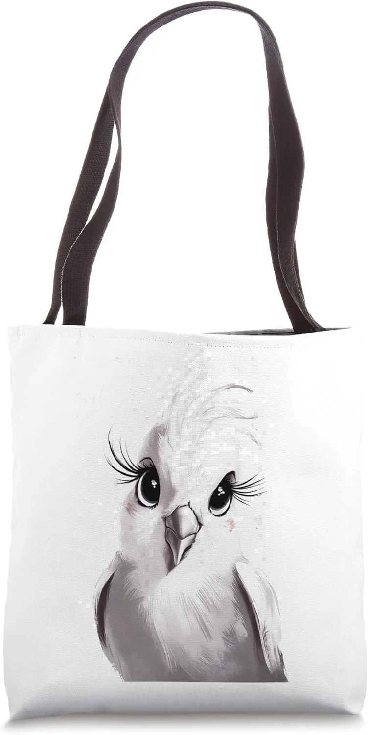 Intimidating Cockatoo Glare Funny Bird Face Design Tote Bag