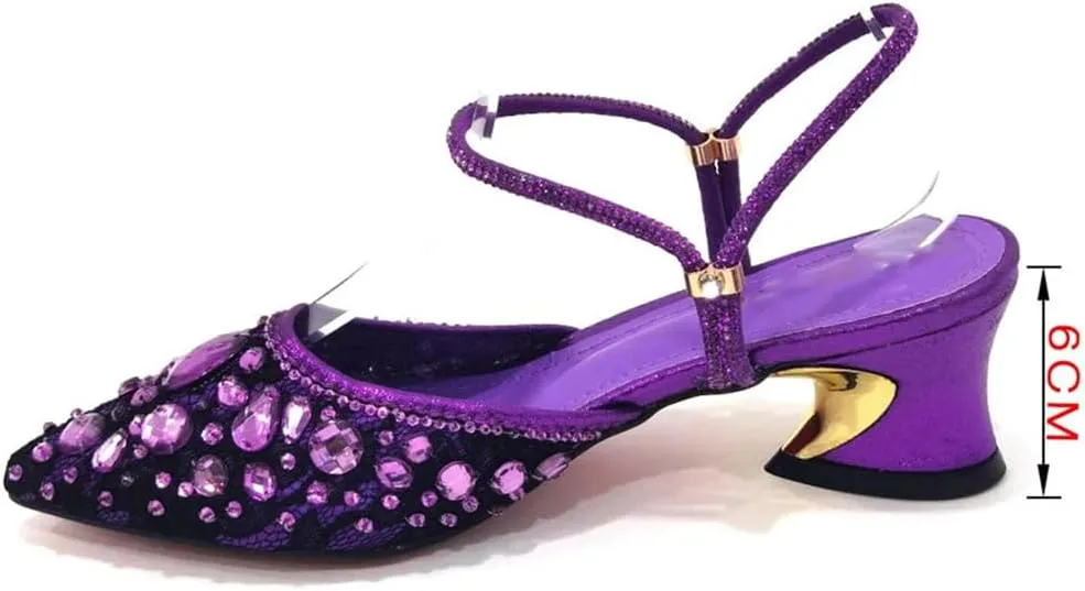 Italian Design Noble Dual Purpose Stereo Bag and Women's High Heels Shiny Material for Nigerian Wedding Party