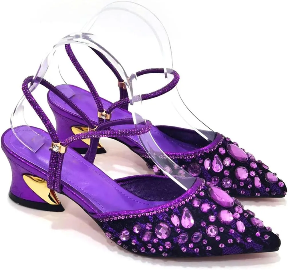 Italian Design Noble Dual Purpose Stereo Bag and Women's High Heels Shiny Material for Nigerian Wedding Party