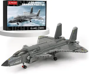 J-20 Mighty Dragon Fighter, Air Force Fighter Jet Building Block Set, Military Aircraft Display Brick Sets Toy for Adult Gift Giving (1,106 Pieces)…