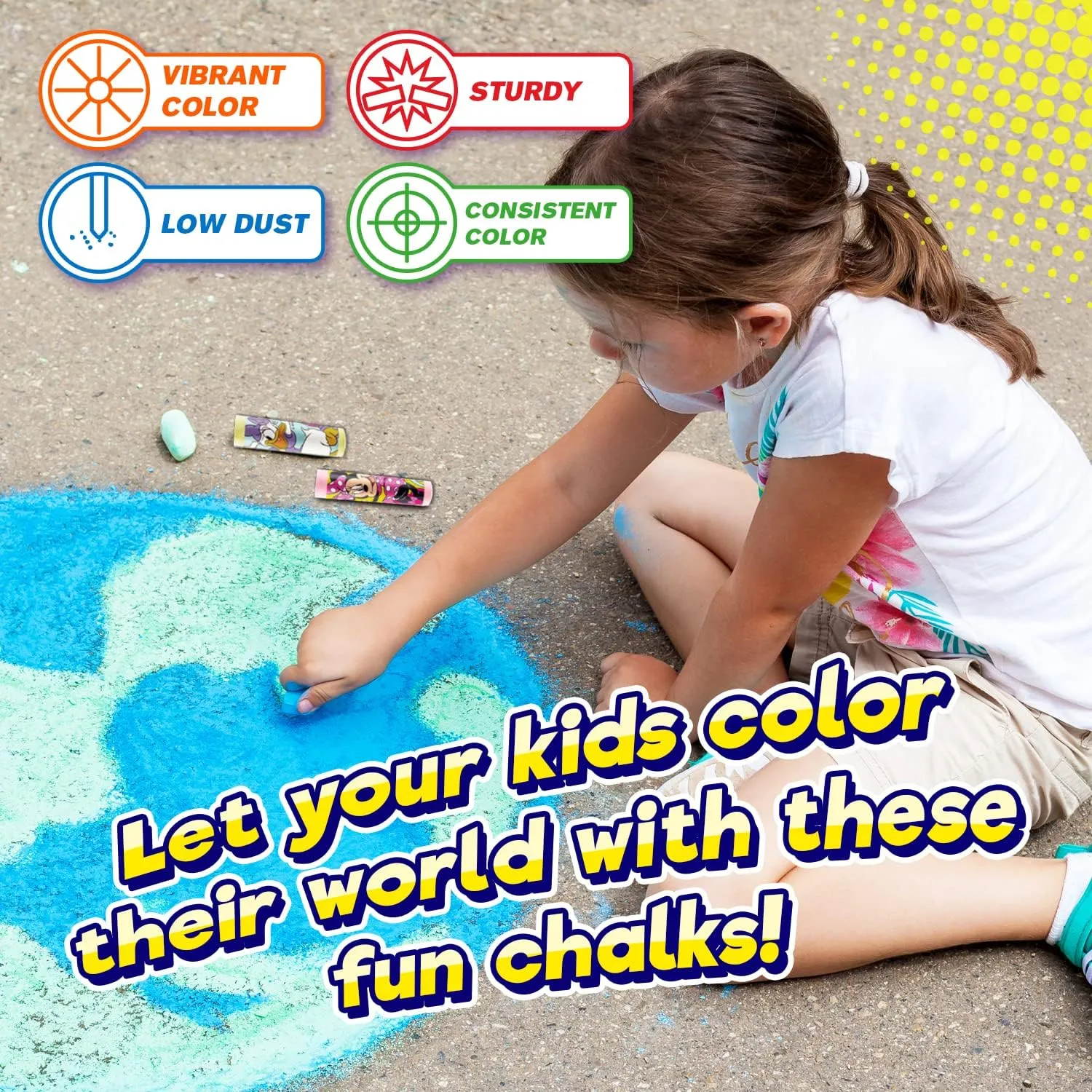 JA-RU Disney Mickey Mouse & Friends Paddle Ball, Yoyo & Sidewalk Chalk Toy Bundle Set (1 Assorted Set) Retro Toys for Kids Girl & Boys. Classic Indoor & Outdoor Fun Games. Bulk Toys. A-7819-1