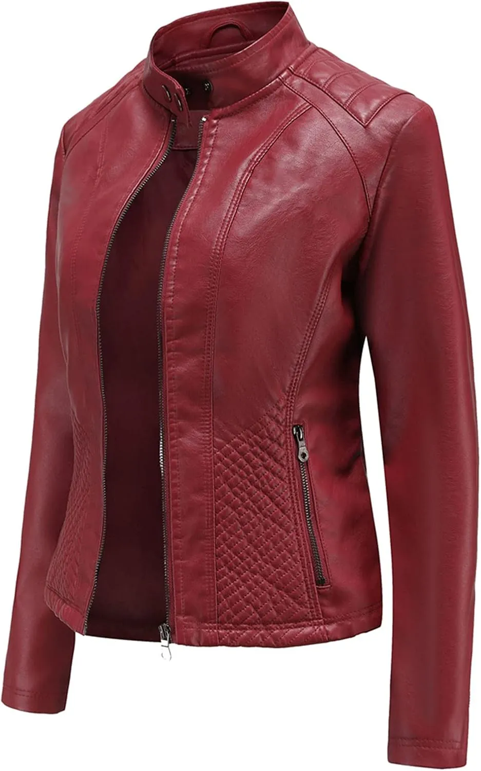 Jacket Women Motor Women Punk Tops Coat Zip Cropped Lapel Ladies Biker Women's Coat Cropped Leather Jacket Women