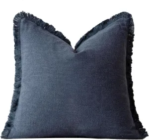 JadeRich 1 Pack Cotton Fringe Throw Pillow Cover Solid Cushion Case Boho Decorative Pillowcase for Couch Sofa Bed