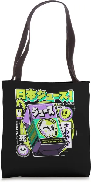 Japanese Skeleton Juice - Edgy Aesthetic Streetwear Tote Bag