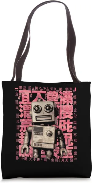 Japanese Urban Streetwear Robot Hip Hop Y2K Hipster Edgy Tote Bag
