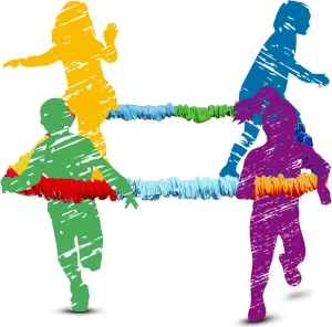 Jecery Cooperative Stretchy Band Carnival Games Elastic Fleece Tug of War Rope Sack Race Bags Legged Race Bands for Stretchy Band Music Activities Field Day Kids Adult Games