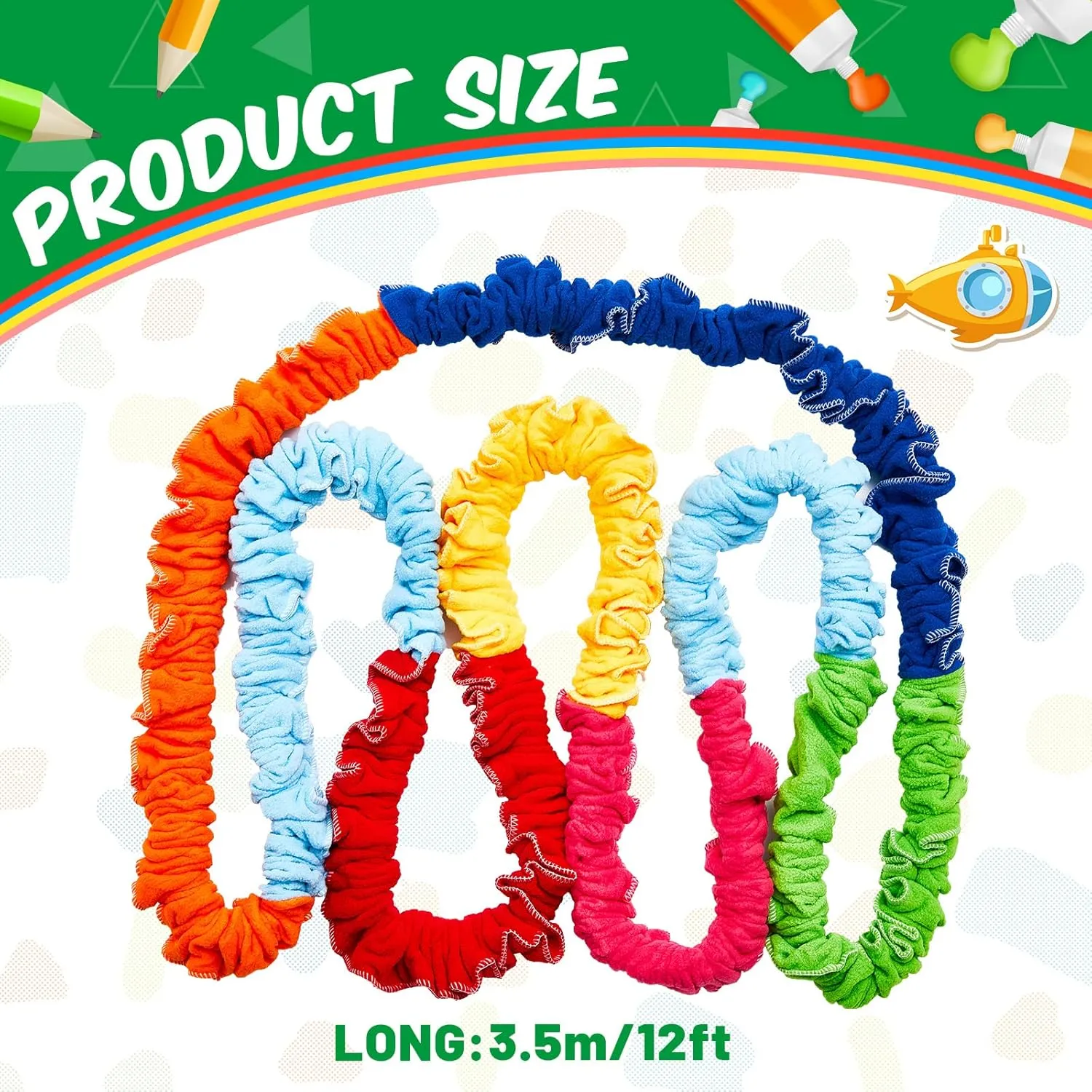 Jecery Cooperative Stretchy Band Carnival Games Elastic Fleece Tug of War Rope Sack Race Bags Legged Race Bands for Stretchy Band Music Activities Field Day Kids Adult Games
