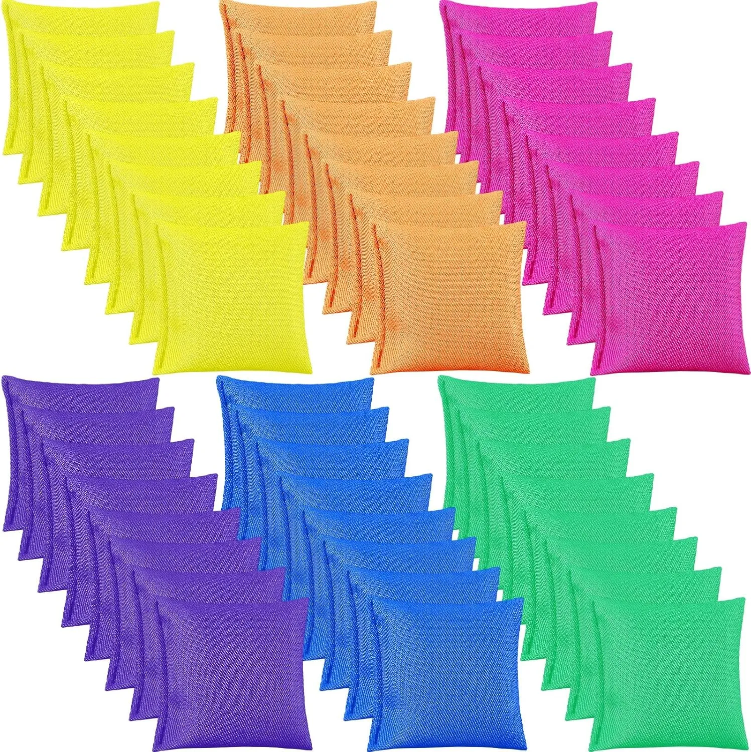Jenaai 48 Pcs Nylon Bean Bags Colorful Bean Bag, 2.6” x 2.6” Tossing Bags