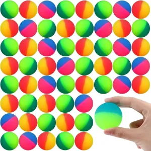 Jenaai 50 Pcs Bouncy Balls for Kids, 45 mm/1.77 inch Colorful Large Rubber Balls Bulk for Birthday Party Favors Classroom Carnival Prizes Goodie Gift