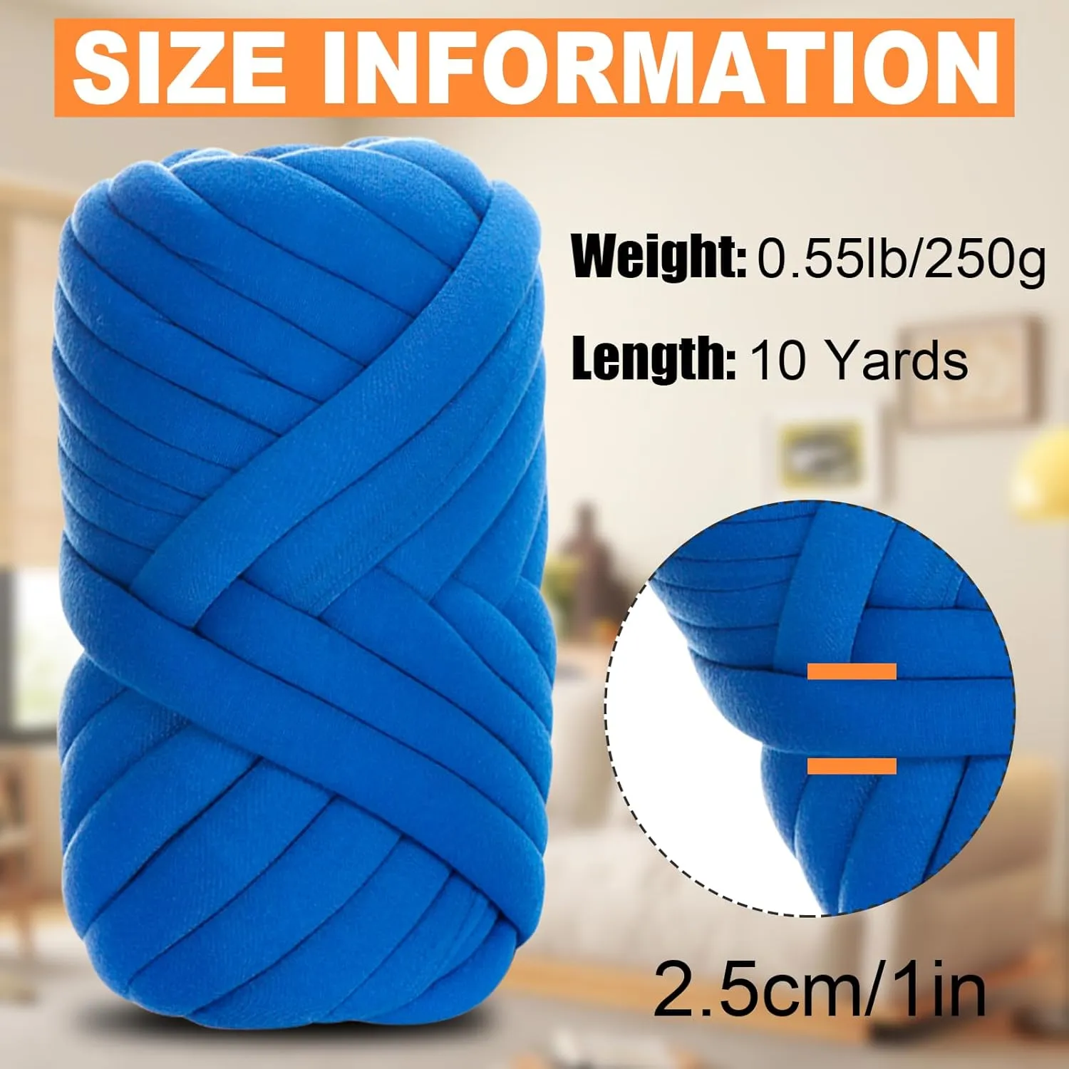 JeogYong Chunky Yarn for Hand Knitting, 0.55lb/10 Yards Arm Knitting Bulky Giant Tubular Yarn for Bags, Baskets, Pillows, Pet Nests, DIY Crafts (Cream Yellow)