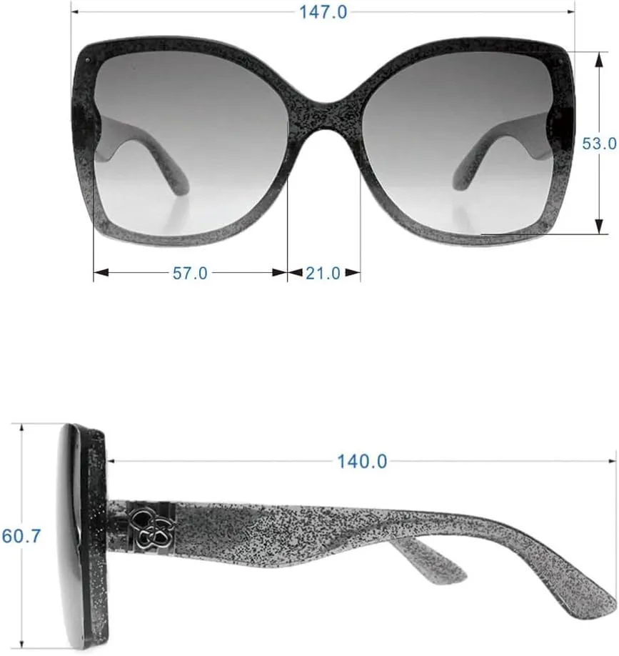 Jessica Simpson Women's J5234 Oversized Retro Butterfly Sunglasses
