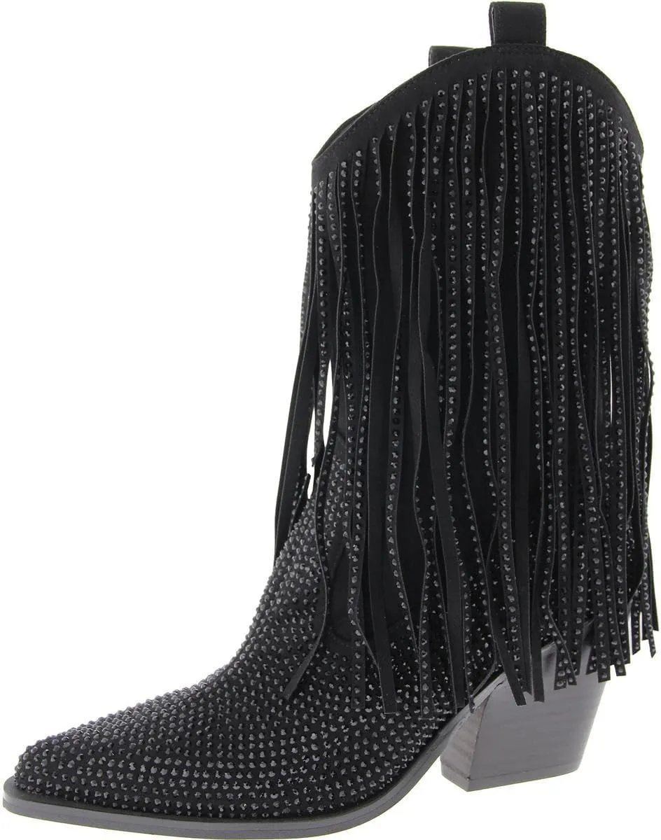 Jessica Simpson Womens Paredisa Rhinestone Pointed Toe Cowboy, Western Boots