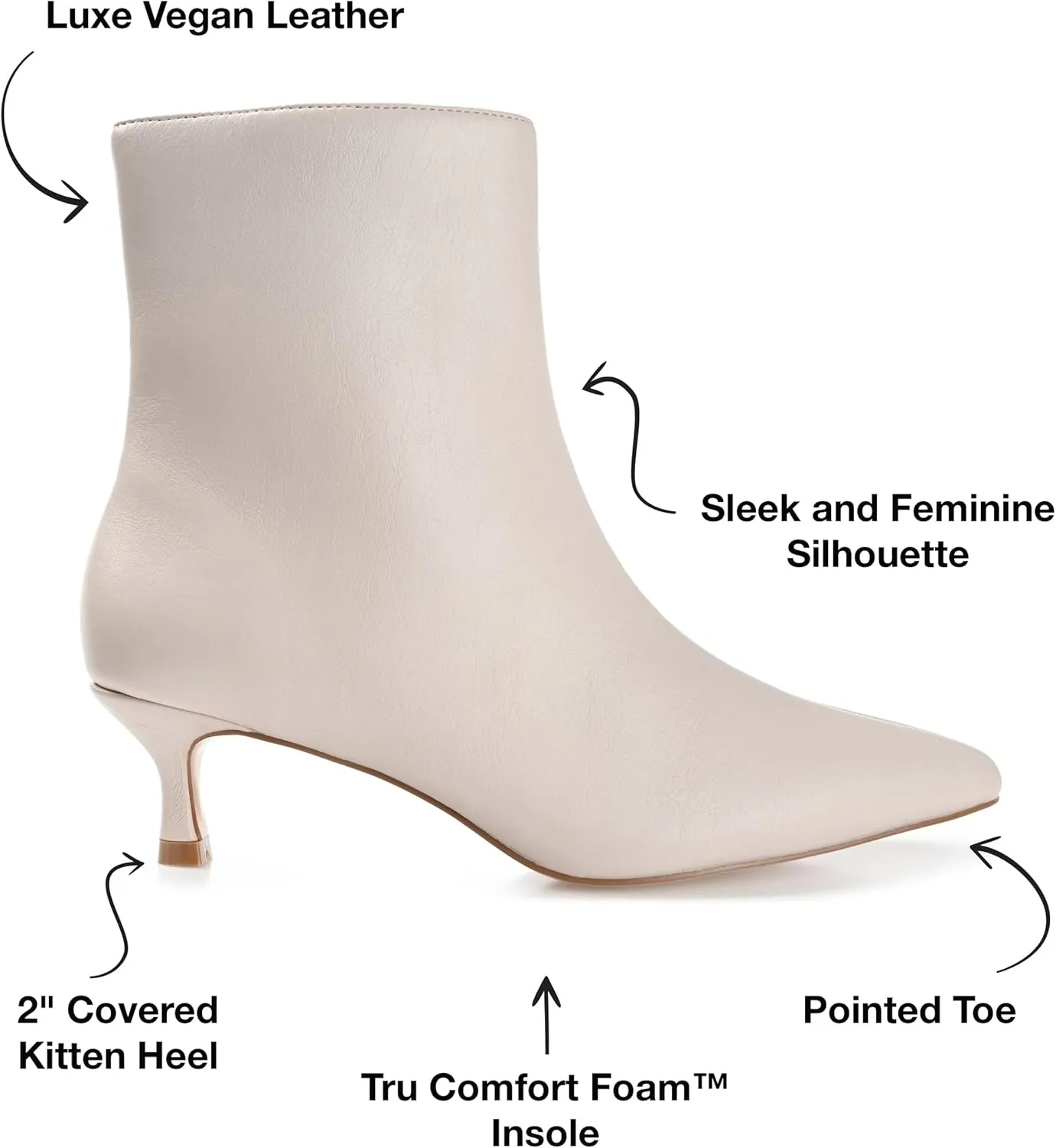 Journee Collection Womens Arely Faux Leather Pointed Toe Ankle Boots