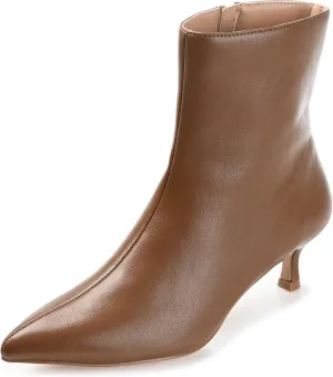 Journee Collection Womens Arely Faux Leather Pointed Toe Ankle Boots