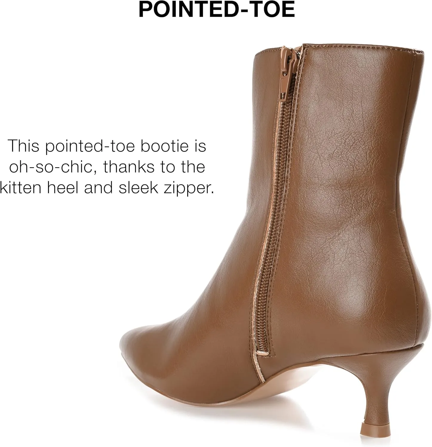 Journee Collection Womens Arely Faux Leather Pointed Toe Ankle Boots