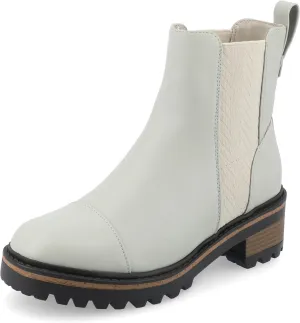 Journee Collection Womens MIRETTE Block Heel Leather Motorcycle Boots