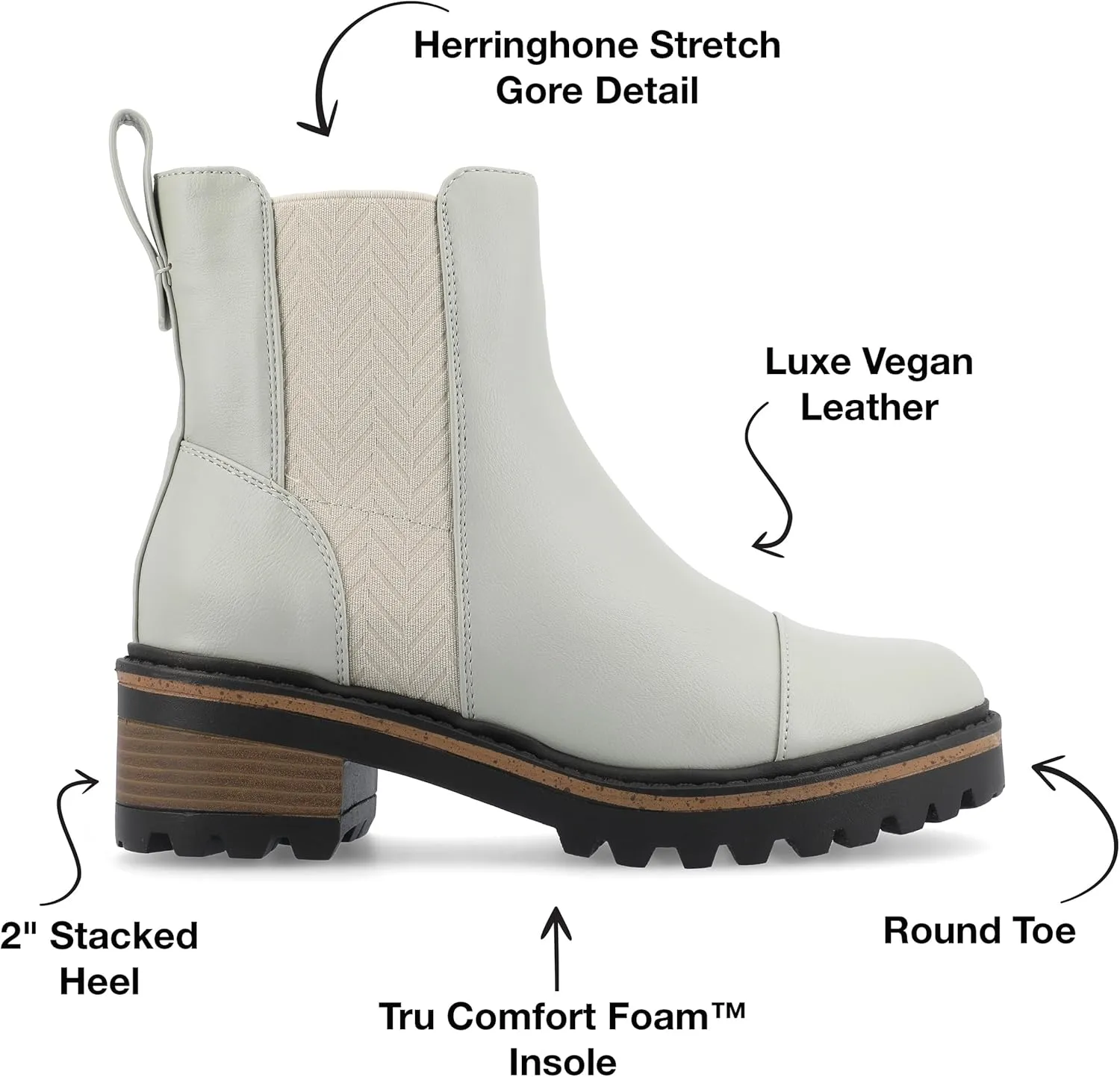 Journee Collection Womens MIRETTE Block Heel Leather Motorcycle Boots