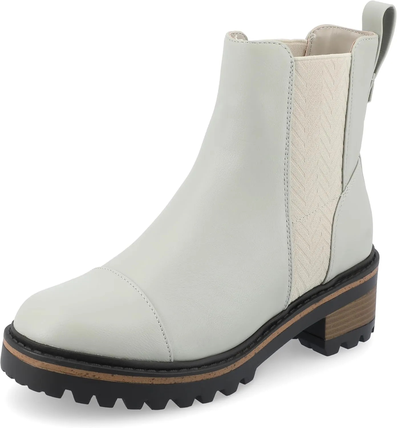 Journee Collection Womens MIRETTE Block Heel Leather Motorcycle Boots