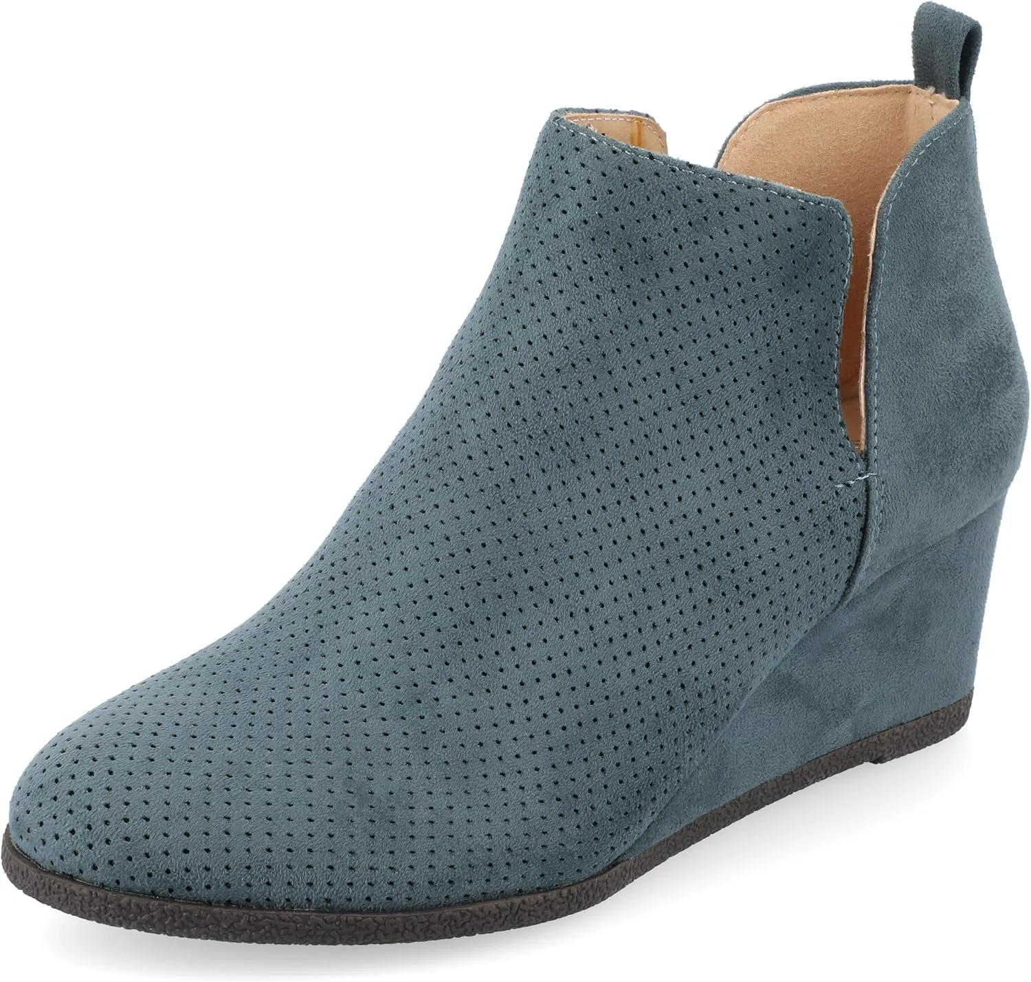 Journee Collection Women's Mylee Pull On Wedge Booties - Blue - 9