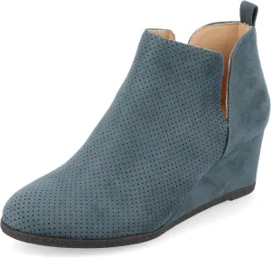 Journee Collection Women's Mylee Pull On Wedge Booties - Blue - 9