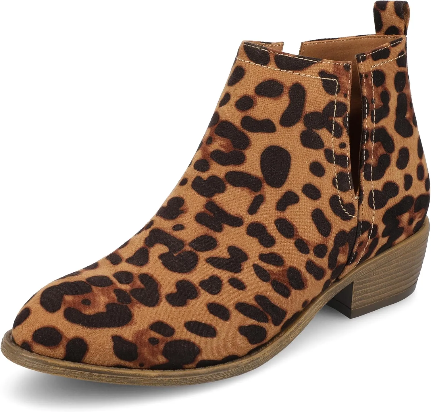 Journee Womens Rimi Pull On Stacked Heel Booties