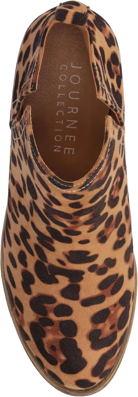 Journee Womens Rimi Pull On Stacked Heel Booties