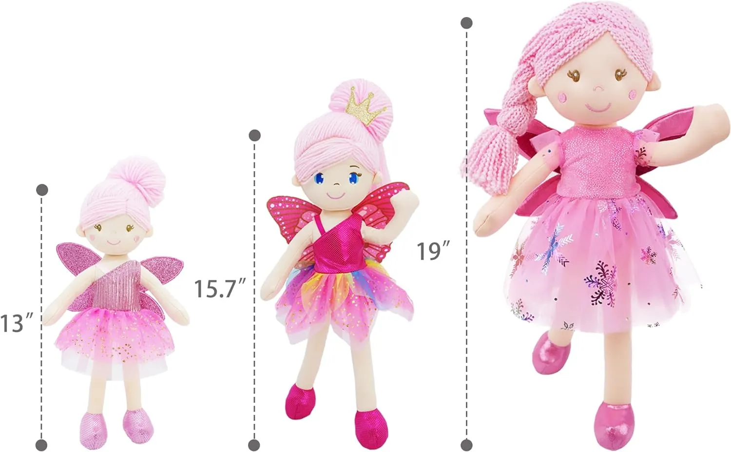 June Garden 12" Enchanted Garden 3 Fairy Dolls Package - Best Value