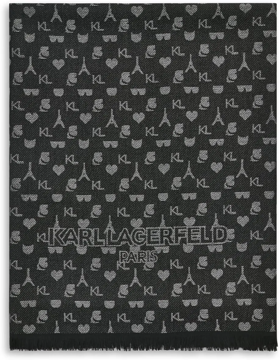 Karl Lagerfeld Paris Womens Karl Icons Metallic Pashmina Sparkly Scarf