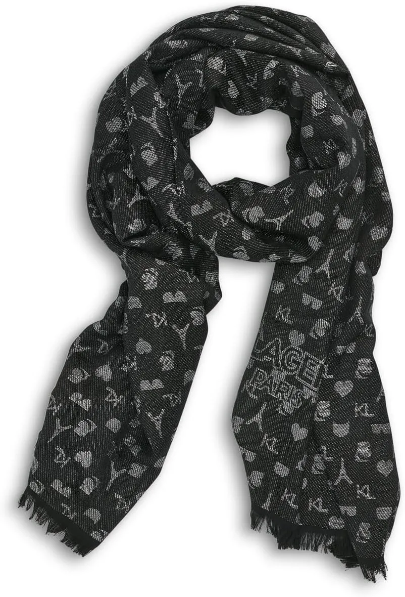 Karl Lagerfeld Paris Womens Karl Icons Metallic Pashmina Sparkly Scarf