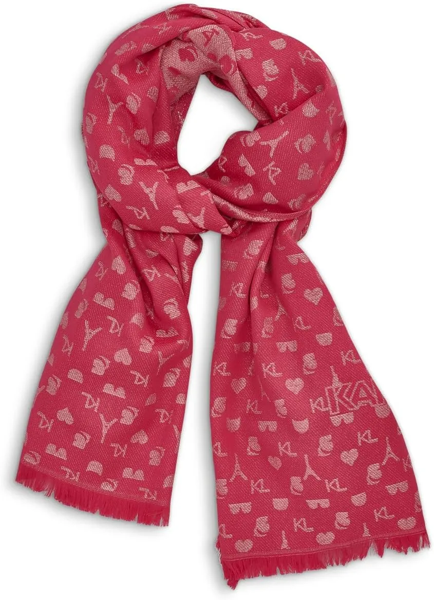 Karl Lagerfeld Paris Womens Karl Icons Metallic Pashmina Sparkly Scarf