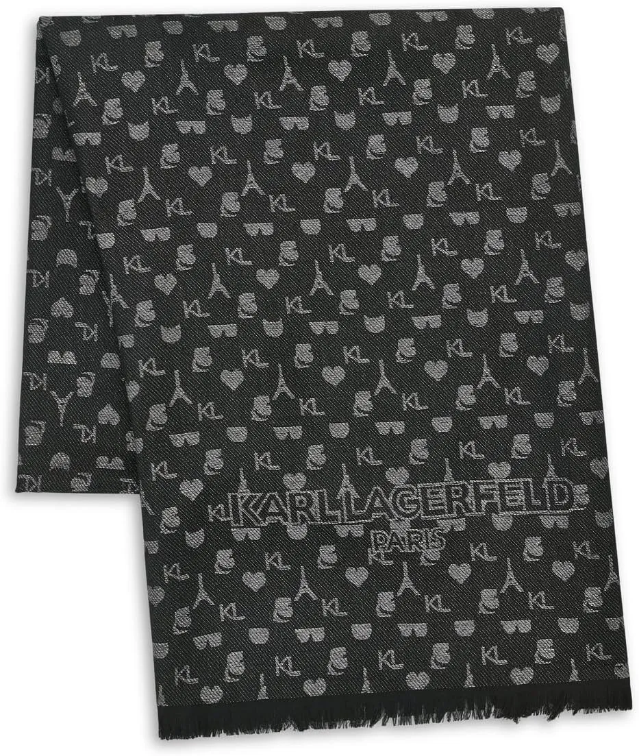 Karl Lagerfeld Paris Womens Karl Icons Metallic Pashmina Sparkly Scarf