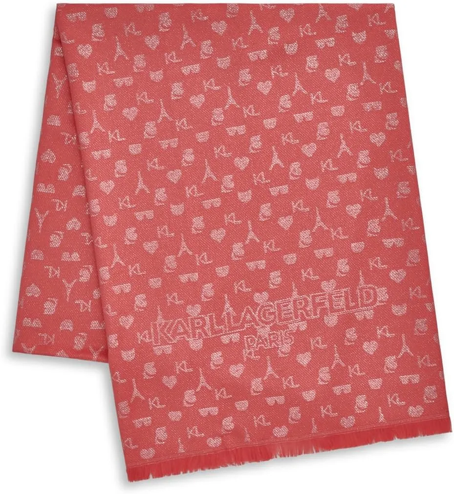 Karl Lagerfeld Paris Womens Karl Icons Metallic Pashmina Sparkly Scarf