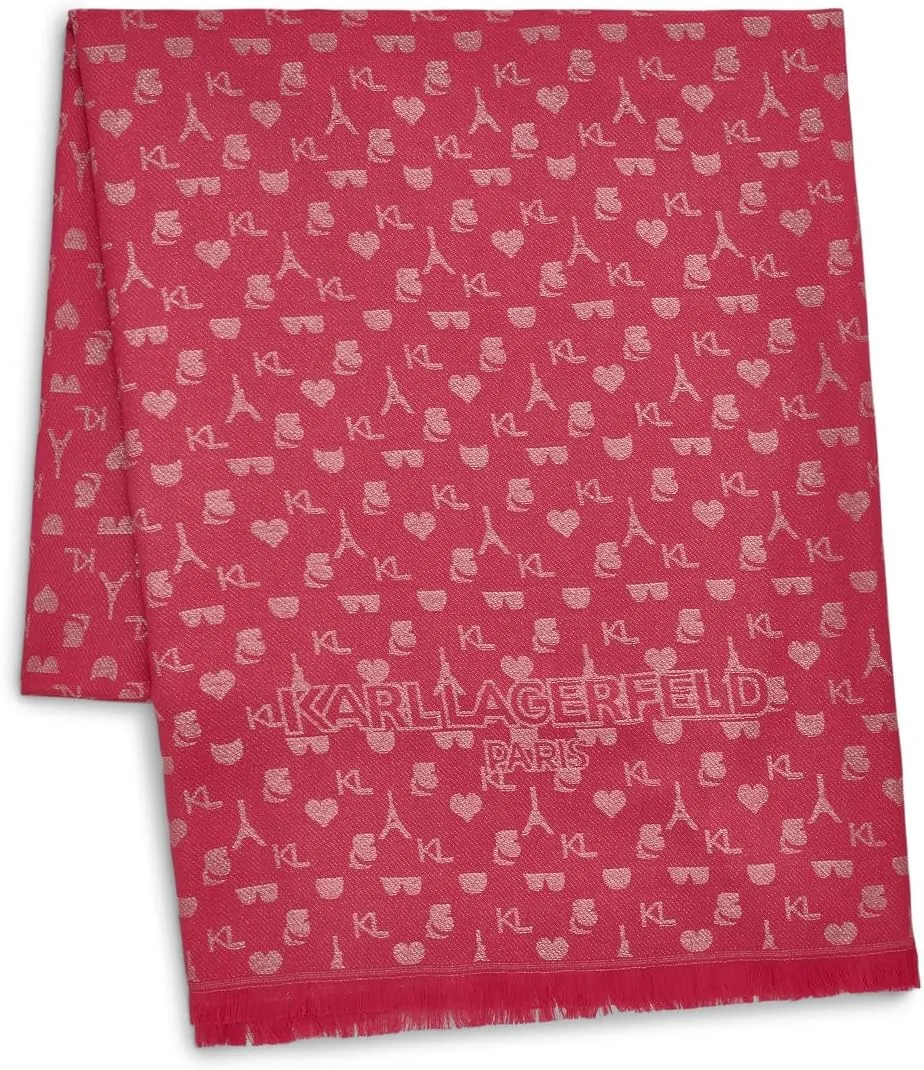 Karl Lagerfeld Paris Womens Karl Icons Metallic Pashmina Sparkly Scarf