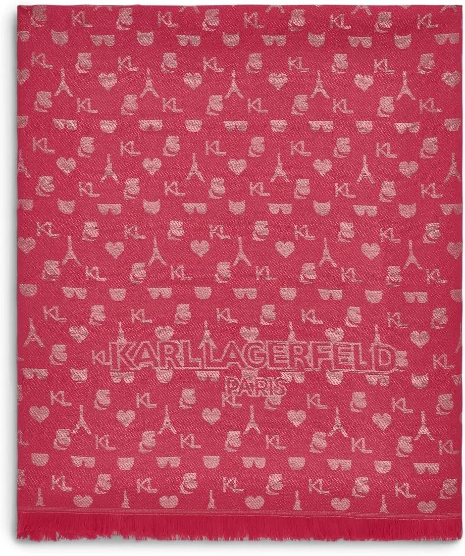 Karl Lagerfeld Paris Womens Karl Icons Metallic Pashmina Sparkly Scarf