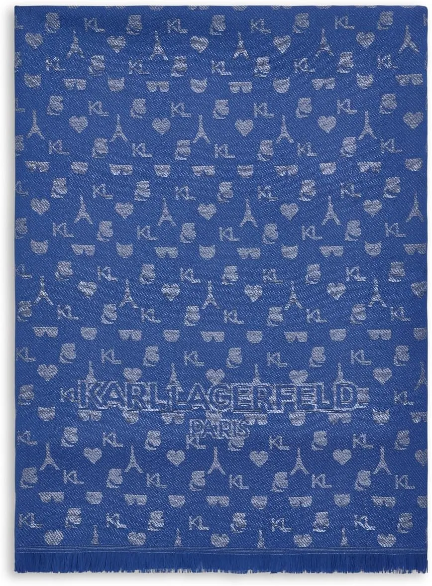 KARL LAGERFELD Womens Karl Icons Metallic Pashmina Sparkly Scarf