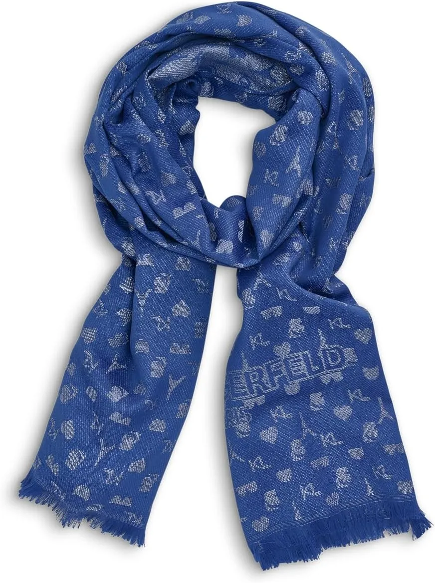 KARL LAGERFELD Womens Karl Icons Metallic Pashmina Sparkly Scarf