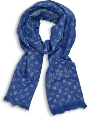 KARL LAGERFELD Womens Karl Icons Metallic Pashmina Sparkly Scarf