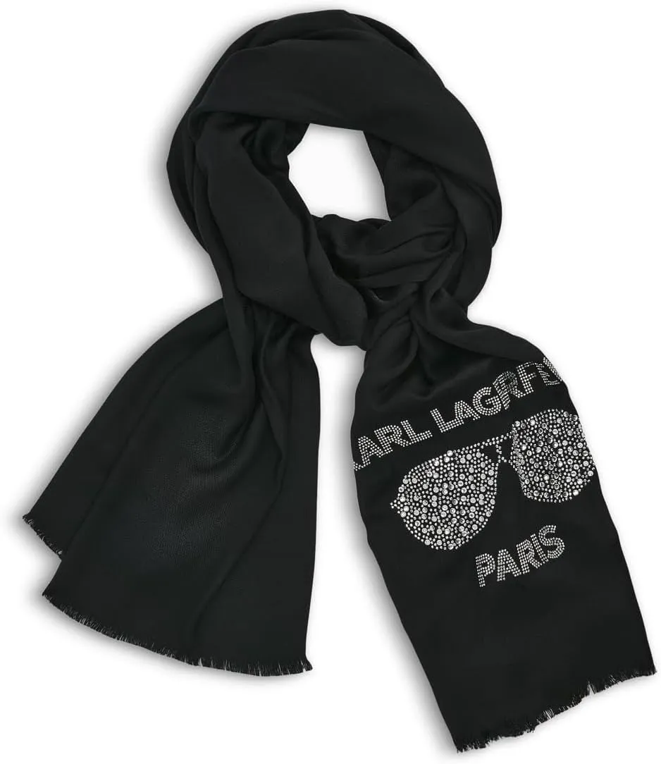KARL LAGERFELD Womens Sunglasses Krystal Pashmina Sparkly Scarf
