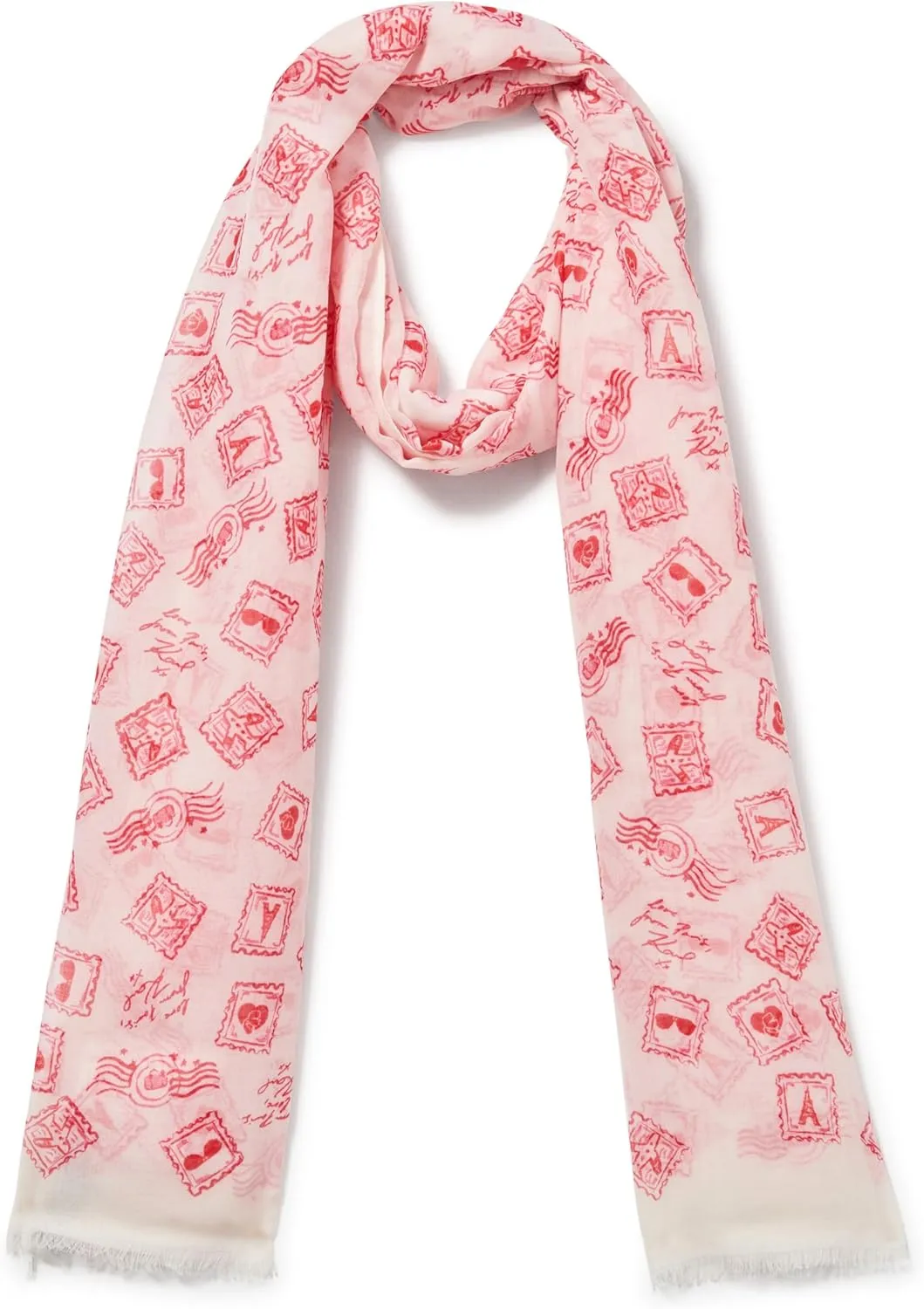 KARL LAGERFELD womens Wrap/Pareo Lightweight Postage Stamp Scarf