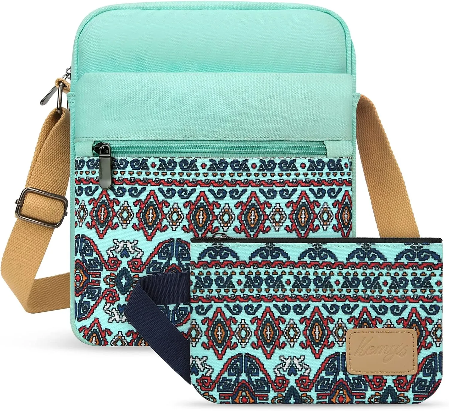 Kemy's Small Canvas Crossbody Bag for Teen Girls, Lightweight Messenger Shoulder Bags Cross Body Purse for Girls and Women