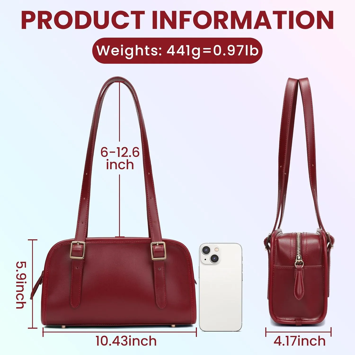 Keyli Fashion Shoulder Bags Purses for Women Vegan Leather Zipper Closure Hobo Handbags Clutch with Adjustable Strap
